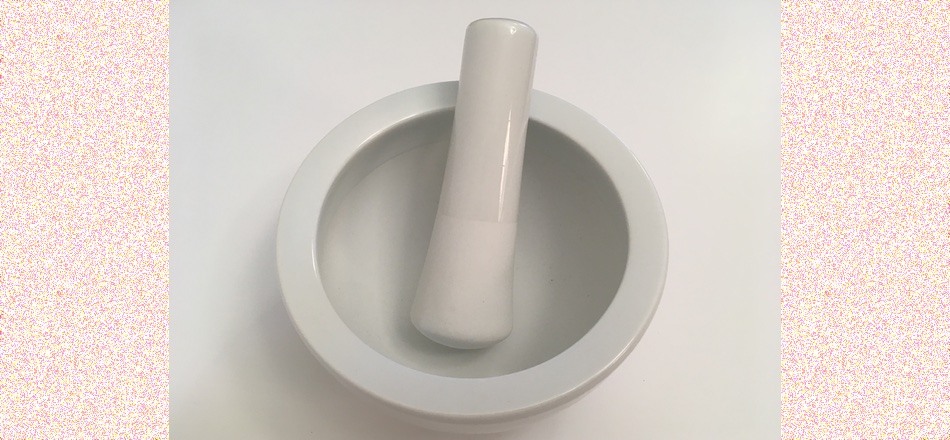 Using a Mortar and Pestle for Pulverizing Tablets