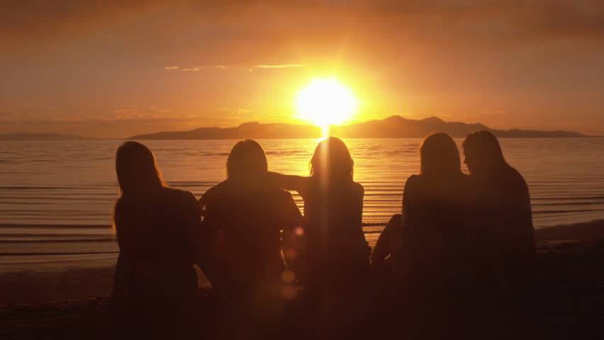 friends watching the sunset