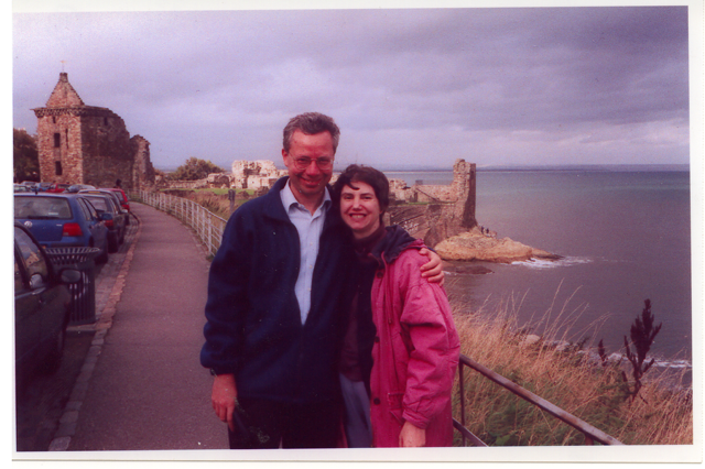 Cathy Wield and her husband in Scotland