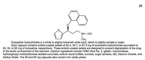 description section of a drug label