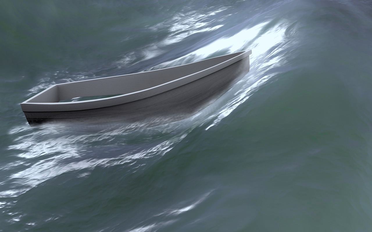 boat on waves